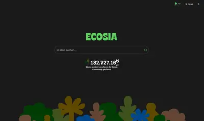 Screenshot of Ecosia index page