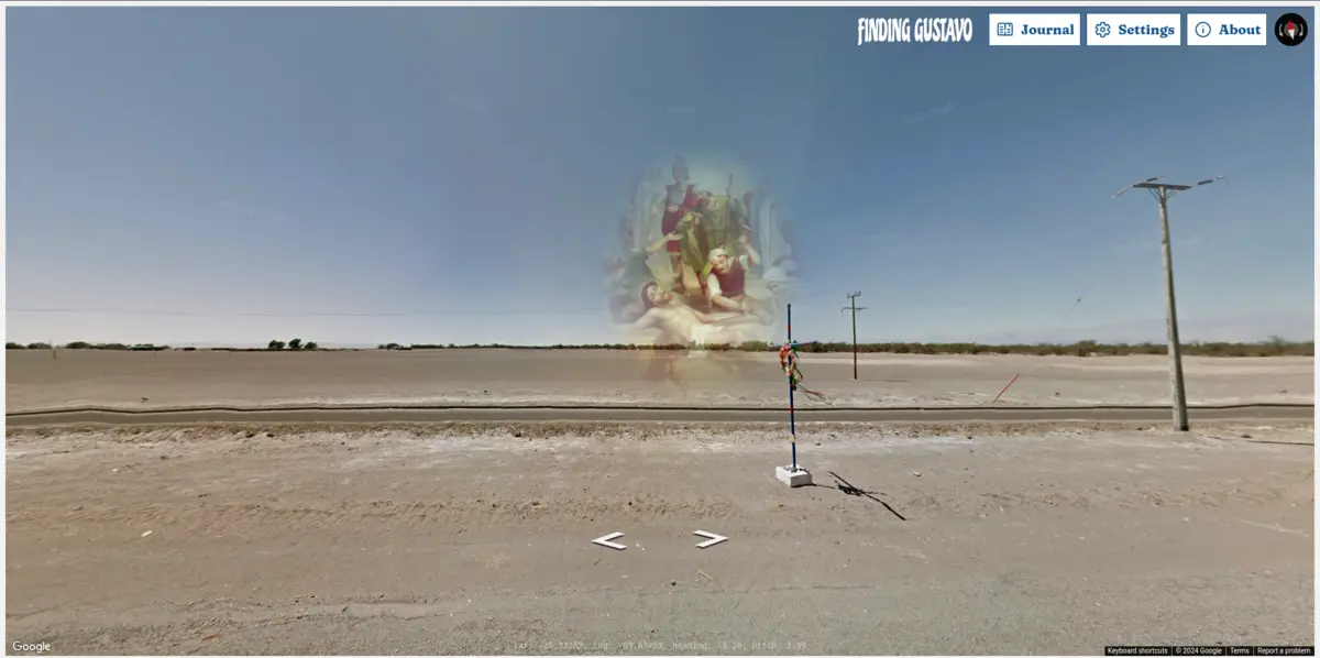 Finding Gustavo - a floating apparition of Jesus being crucified embedded within Google Street View