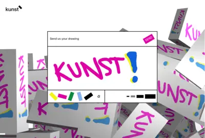 Screenshot of the Kunstbar website with the drawing section